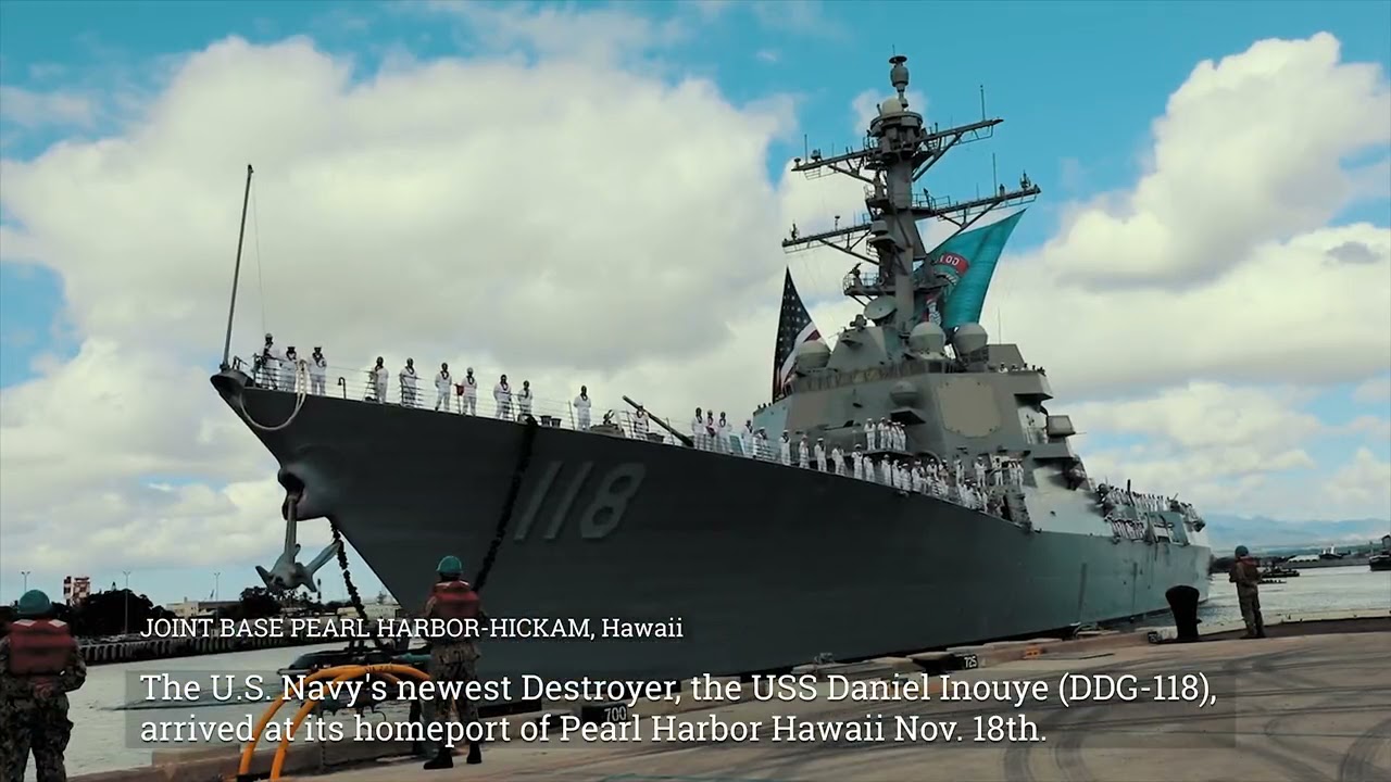 U.S Navy commissions 3rd Arleigh-Burke class Destroyer 'USS Daniel Inouye (DDG 118)'
