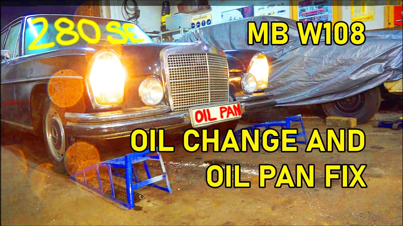 #36 Oil change and oil pan fix Mercedes W108 280 SE 1970