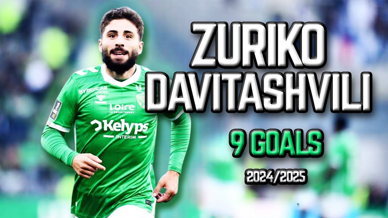Zuriko Davitashvili - All 9 Goals for Saint-&Eacute;tienne - 2024/2025