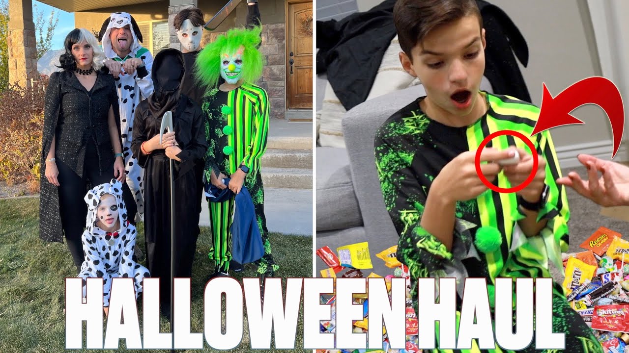 HAPPY HALLOWEEN | HANDING OUT AIRPODS AND ICE CREAM FOR HALLOWEEN | INSANE TRICK OR TREAT HAUL