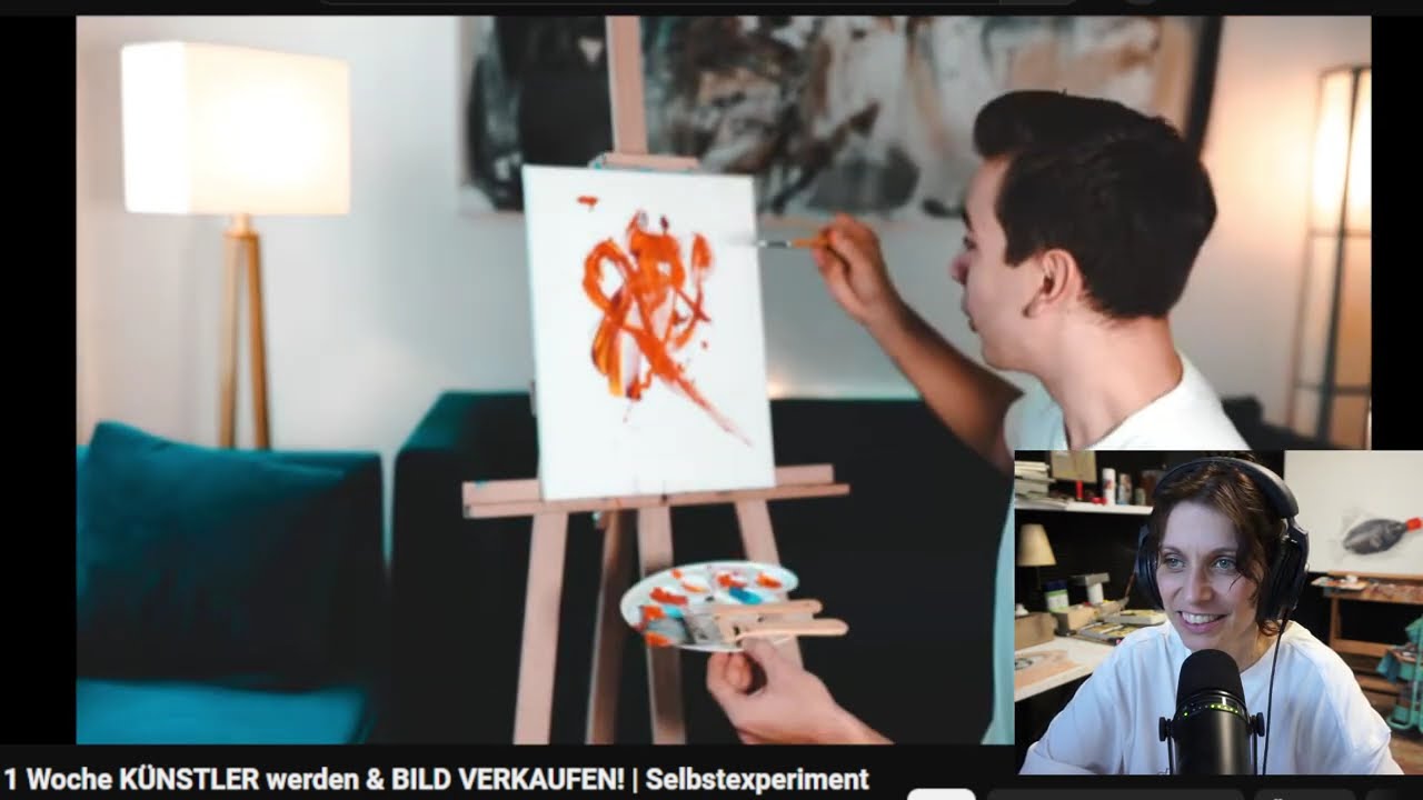 Ich gucke und rede über sein Selbstexperiment | In 1 Woche KÜNSTLER werden & BILD VERKAUFEN! |