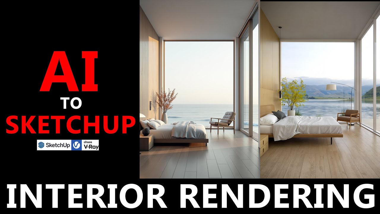 REALISTIC Interior Rendering | Krea Ai to Sketchup & V-Ray