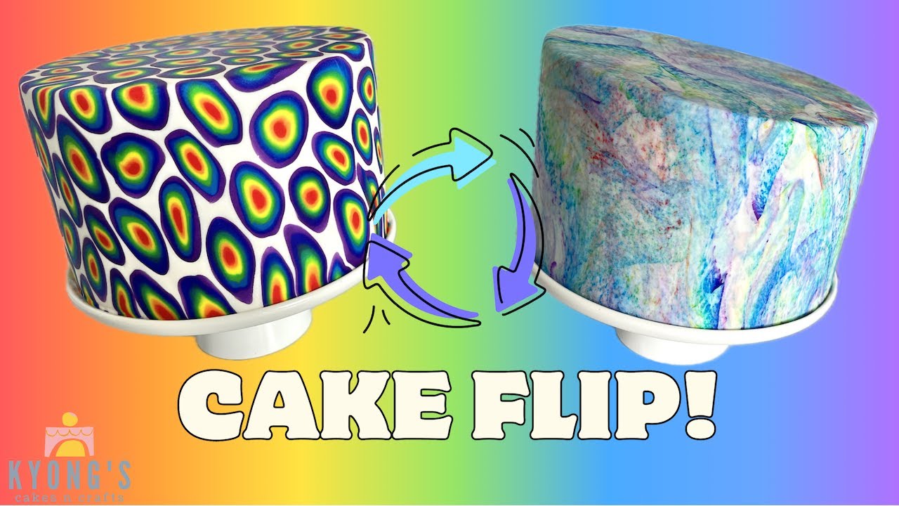 How to make a Rainbow Patterned Cake! PLUS a total Cake Flip redesign. Which do you like better?
