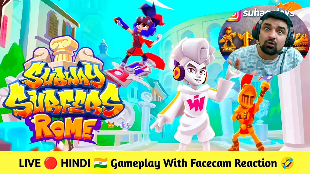 Subway Surfers Live 🔴 Hindi Gameplay | Indian Gamer Reaction with webcam😱 | High Score Challenge 🇮🇳