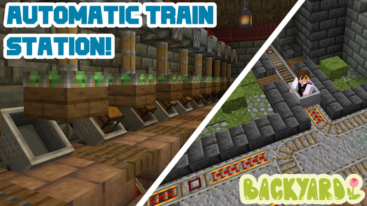How to Build an Automatic Train Station in Minecraft! | Backyard SMP Ep 15