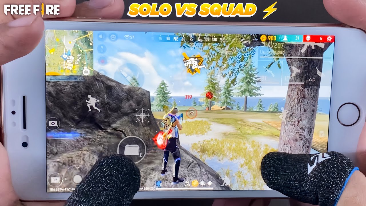 Handcam Solo Vs Squad FF | iPhone 8 Plus Free Fire🔥#freefire #usa #jolionjek