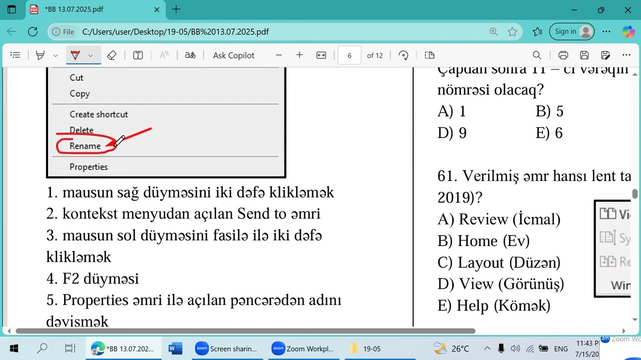 13 iyul sınağımızın İnformatika suallarının izahı. R1 Academy