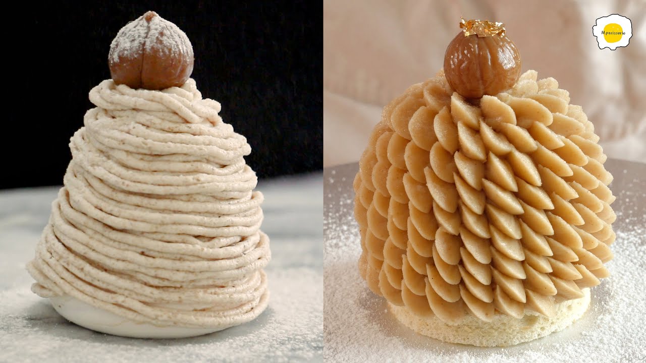 Two Mont Blanc cake recipes 两款蒙布朗蛋糕食谱 Deux recettes de gâteaux Mont Blanc