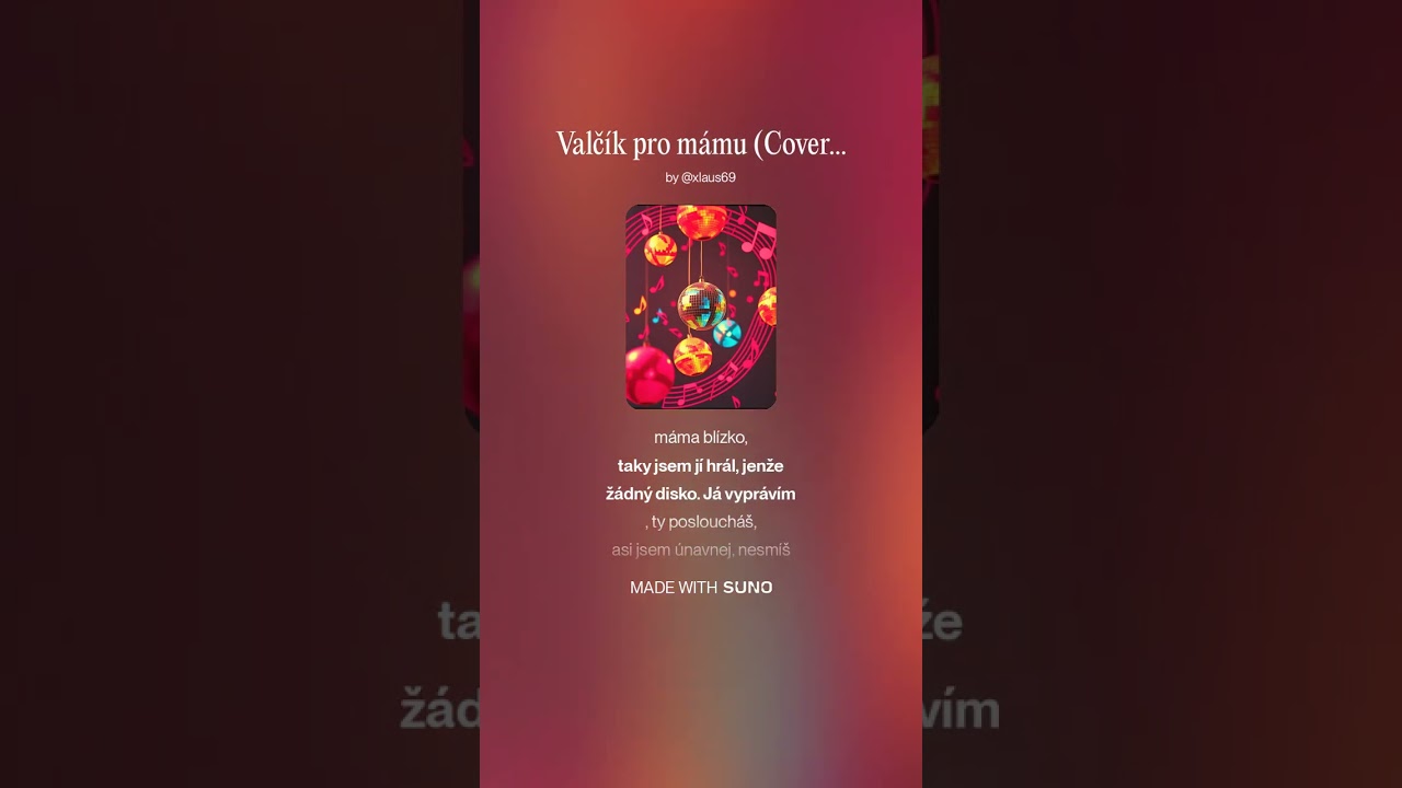 DJ NUMERO AI Michal David Valčík pro mámu