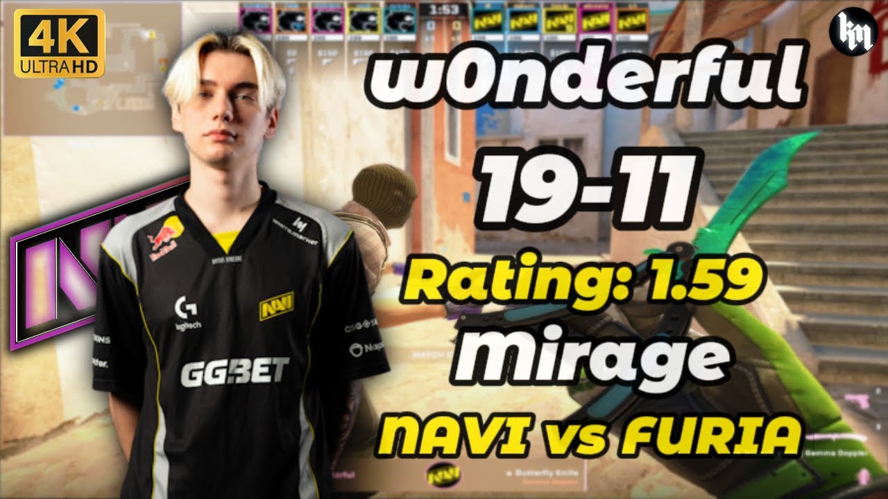 w0nderful (19-11) NAVI vs FURIA (Mirage) | StarLadder Budapest Major 2025 #cs2 #NAVI #w0nderful