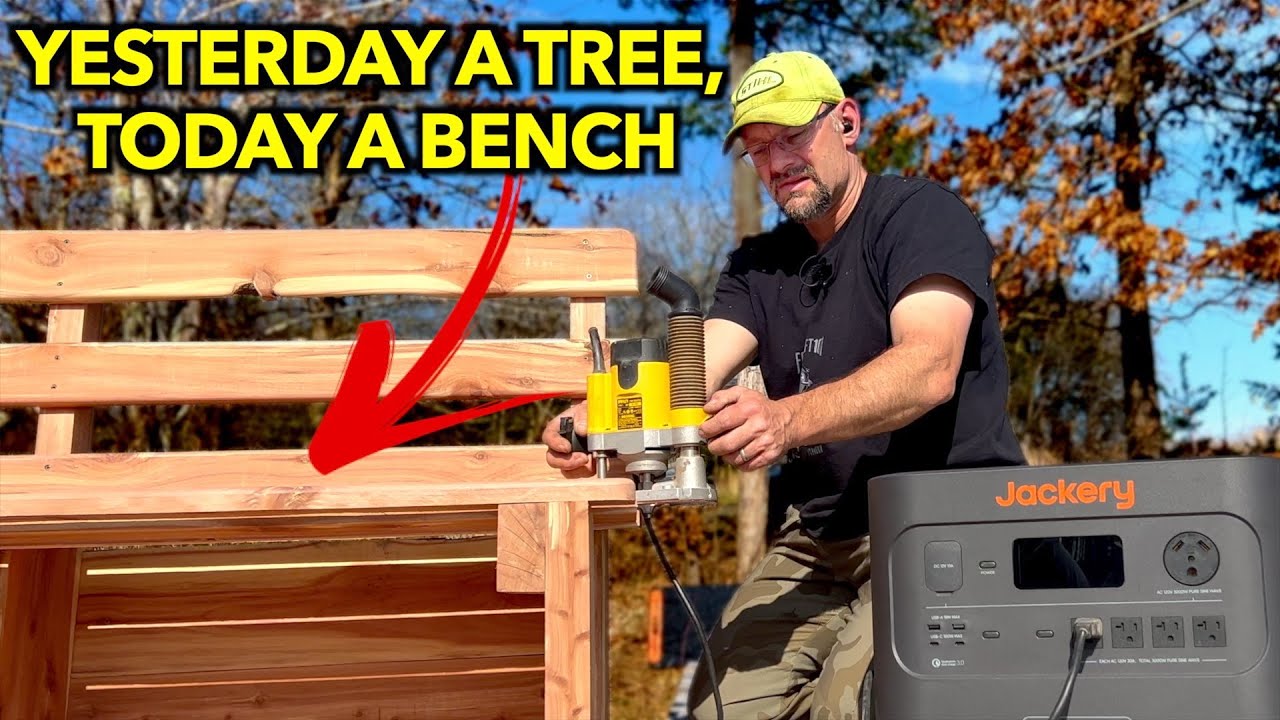 Tree To Bench: 1 Day Build With Jackery 3000 Solar Generator