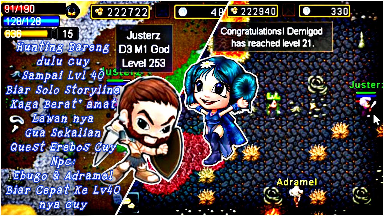 Hunting + Quest Npc Ebugo/Adramel Lv14 to Lv28 - TibiaME INDONESIA