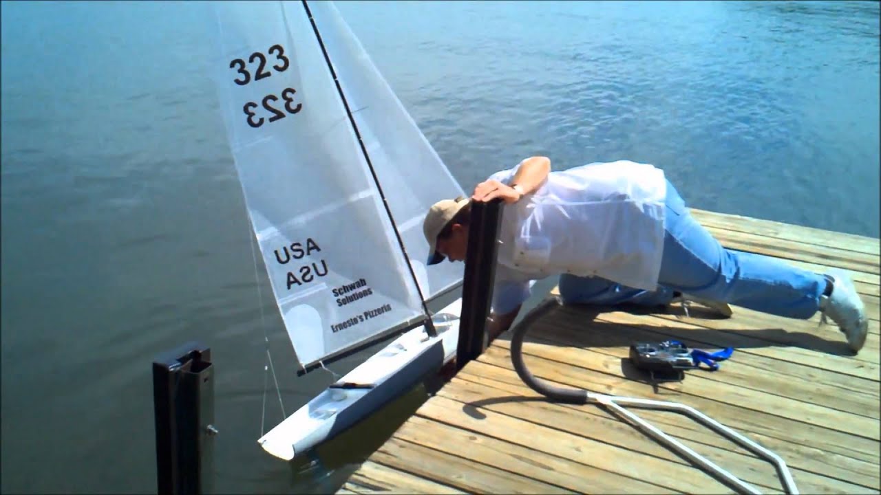 1.7 Meter R/C Sailboat Maiden Voyage at South Cove, SC (1080p)