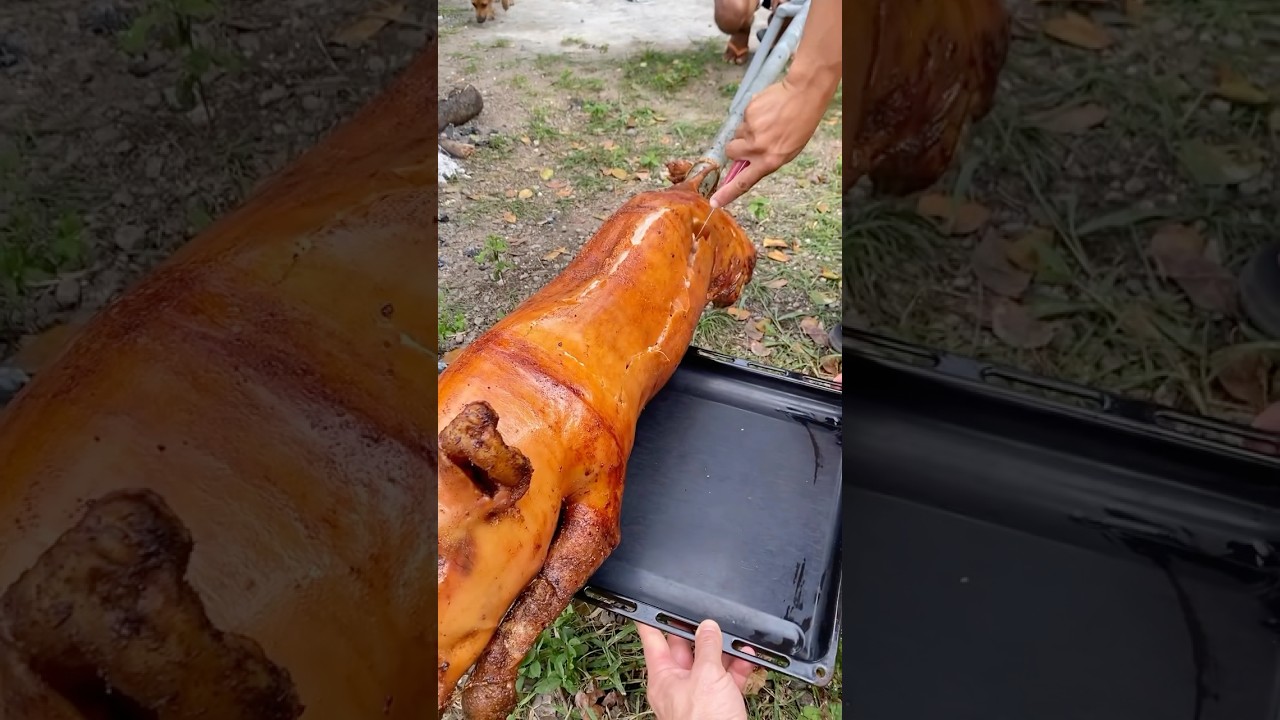 Pig skin so crispy😱 #baboy #food #mukbang #satisfying #letchon