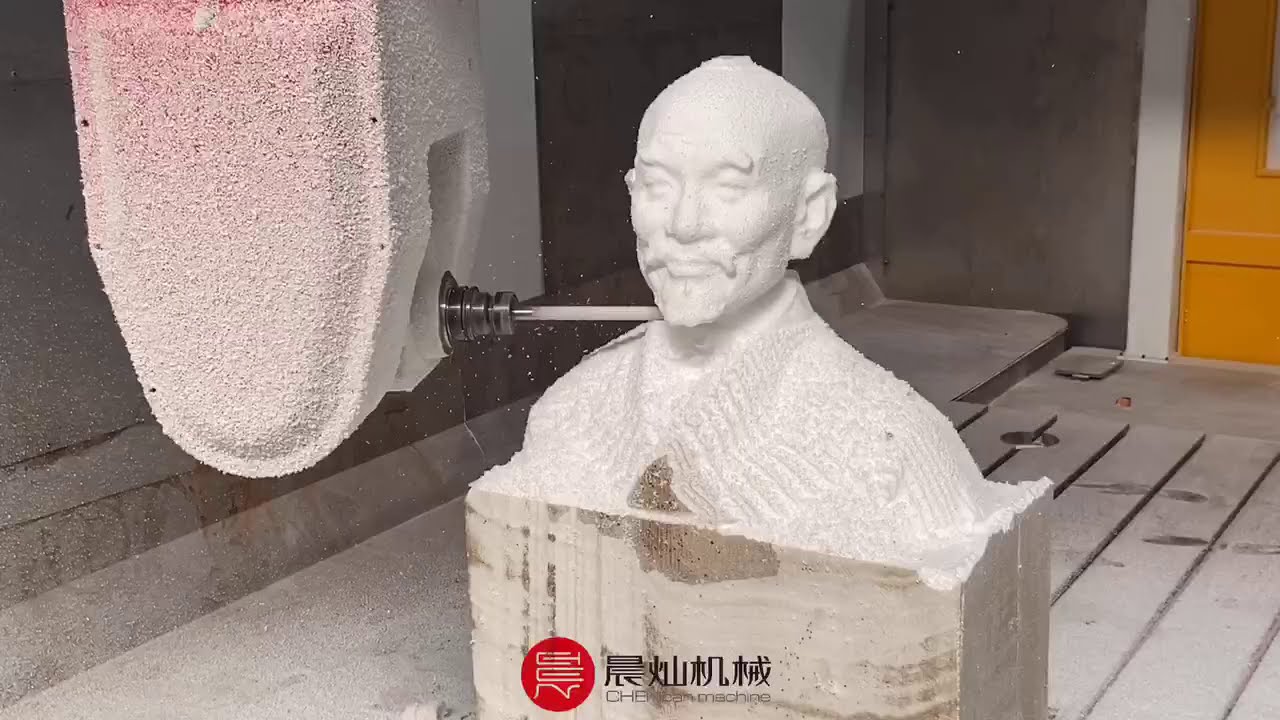 5 Axis CNC Machine Making Complicated EPS Foam Sculpture #5axiscncmachine #epsfoamsculputure
