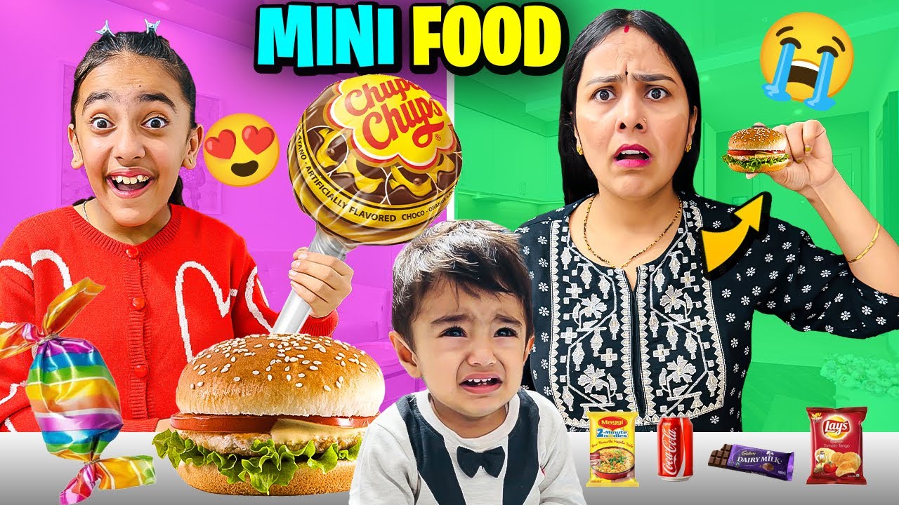 MINI FOOD Challenge😋| BIG vs SMALL FOOD Challenge | Funny Food Battle | Samayra Narula Official