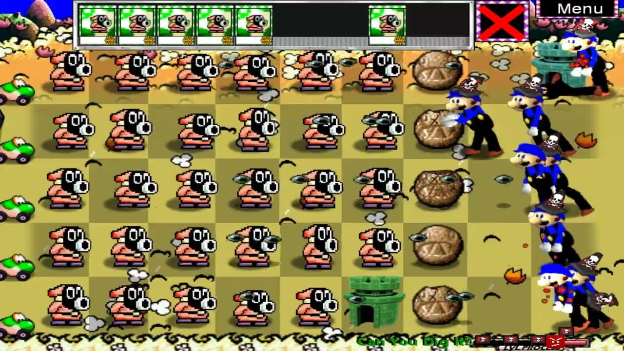Plants Vs Zombies Mod - (Yoshi’s Island Vs YouTube Villains) - Can You Dig It // Not Win, Game Over