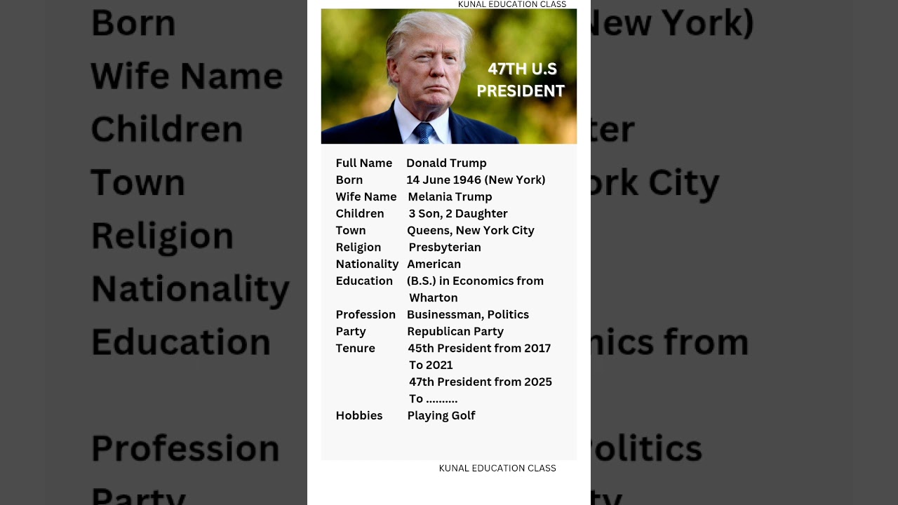 Biography of Donald Trump✍️🏻 | U.S. President #uspresident #donaldtrump #shorts