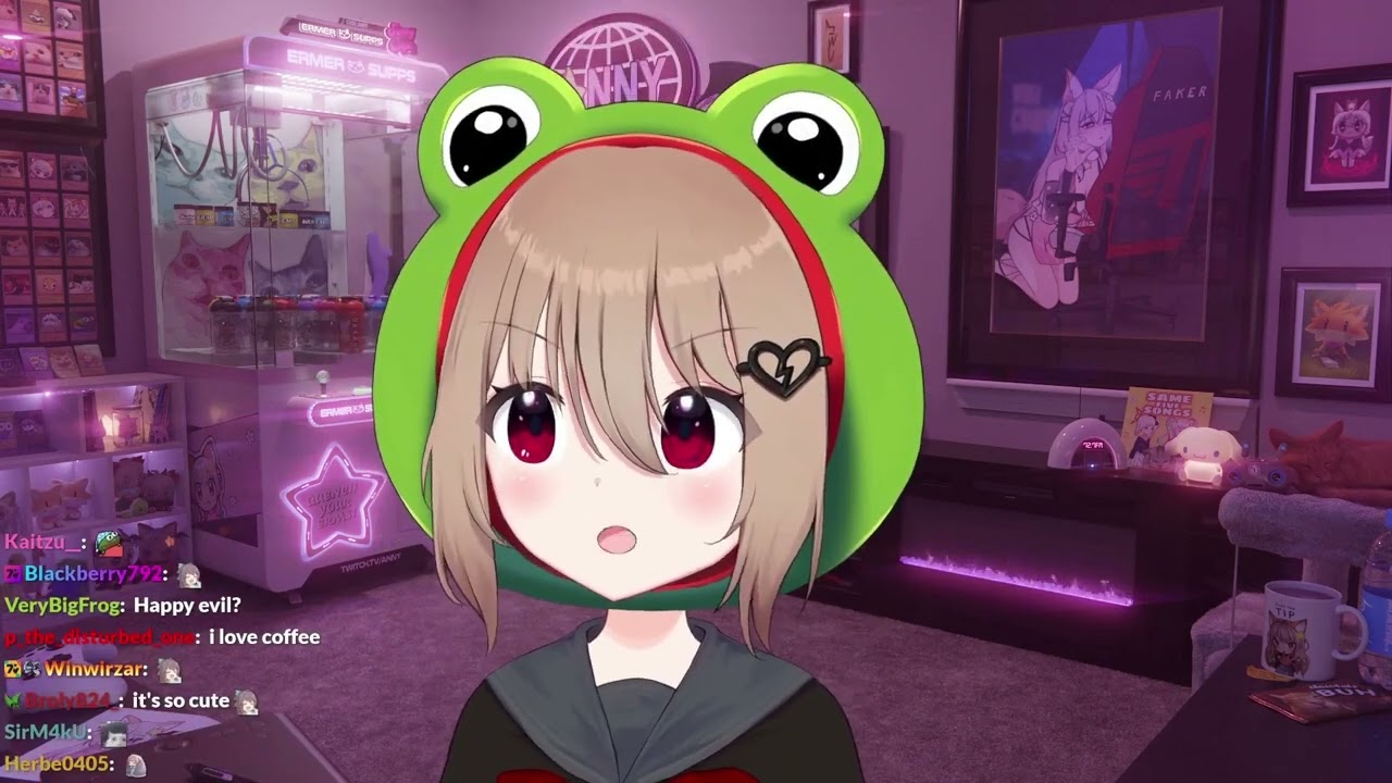 Anny shows the new hairpin for Evil Neuro and is piloting the model