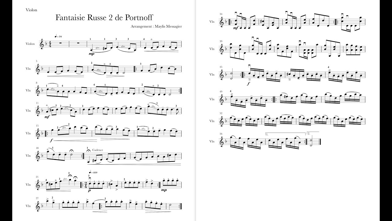 DEFI DECHIFFRAGE #4 Fantaisie Russe 2 de Portnoff #accompagnement #partition #violon