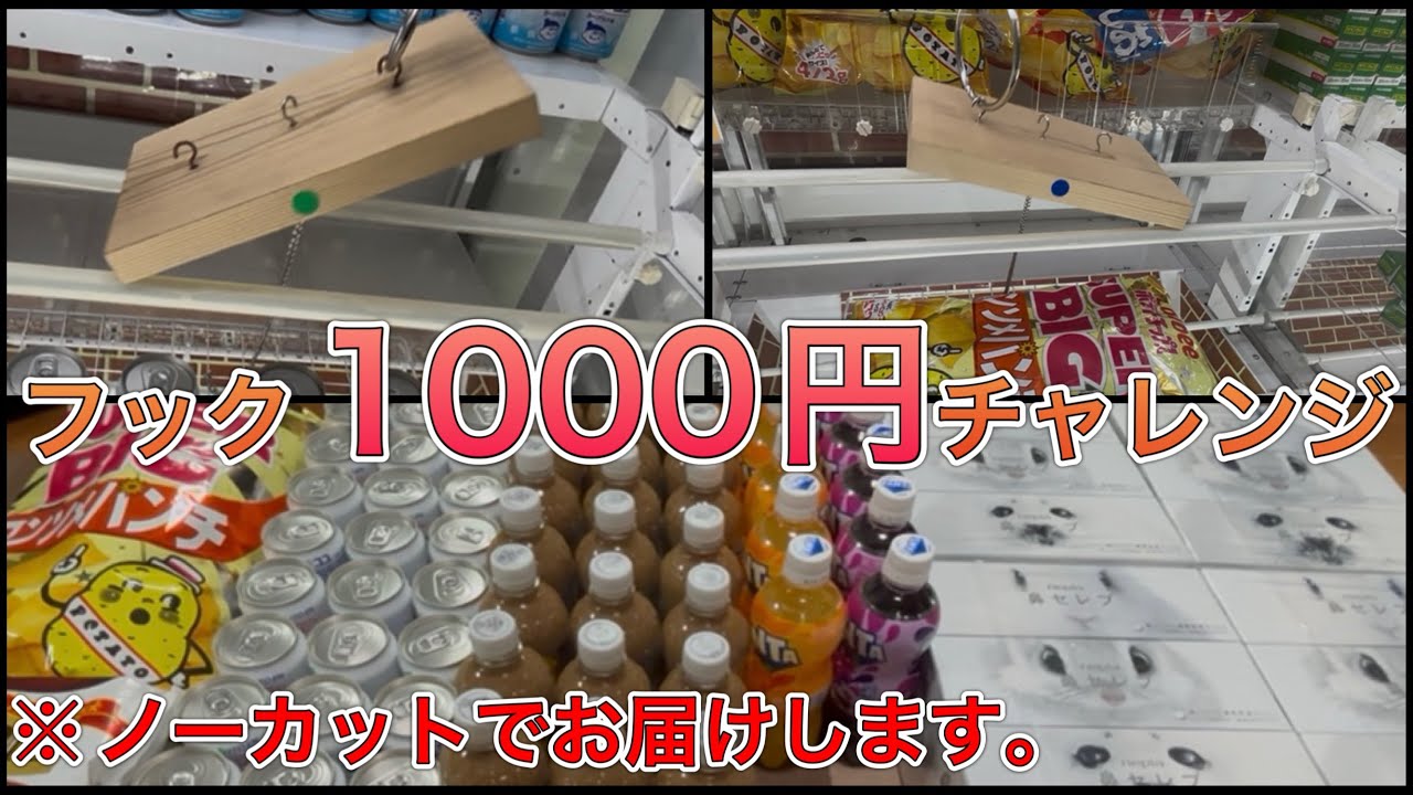 フック1000円チャレンジ企画！今日こそはかずに勝ちたい。【ゲームセンター】
