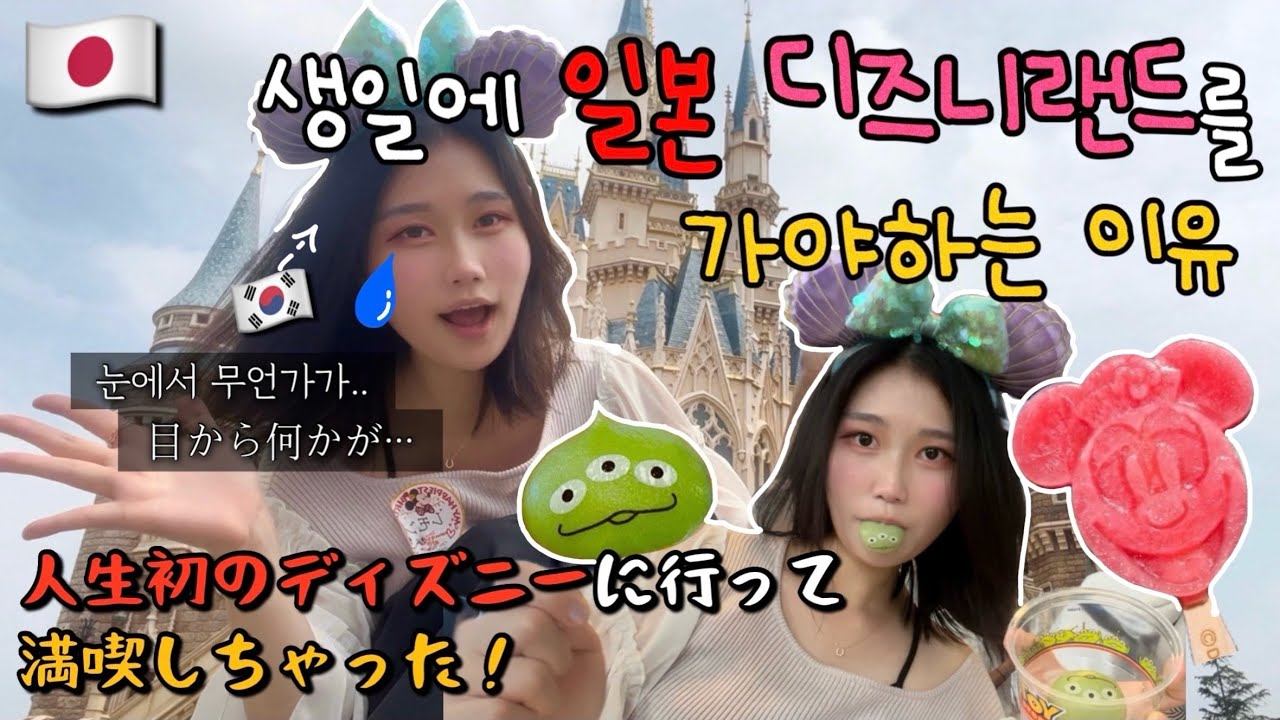 혼자 디즈니랜드 가능? 韓国人が人生初めて念願のディズニーランドに行った。感動すぎ❗️ | 일본일상 브이로그, 도쿄워홀