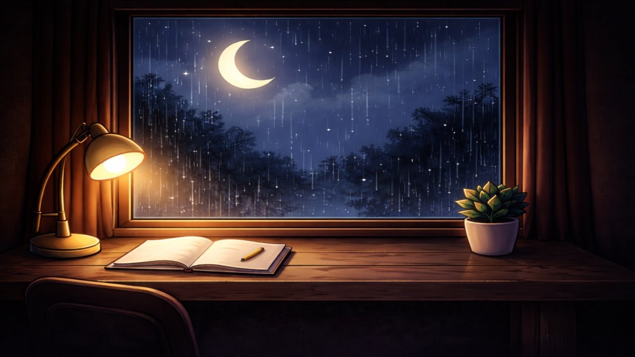Pure Rain Sounds for Deep Sleep & Relaxation ⛈😴┃Midnight Desk Radio