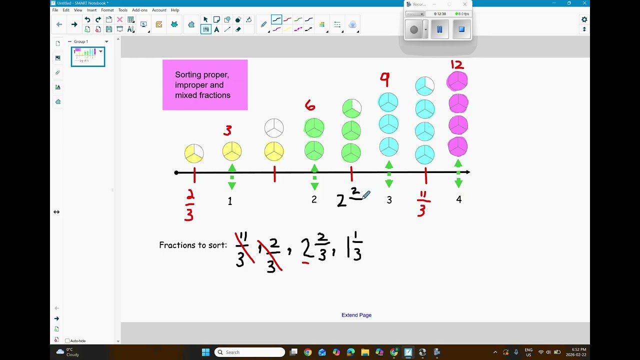Sorting improper, proper, and mixed fractions