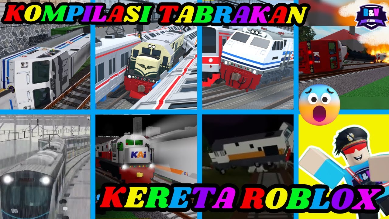 KOMPILASI TABRAKAN KERETA ROBLOX VERSI B&V PLAYZZ 😨😨