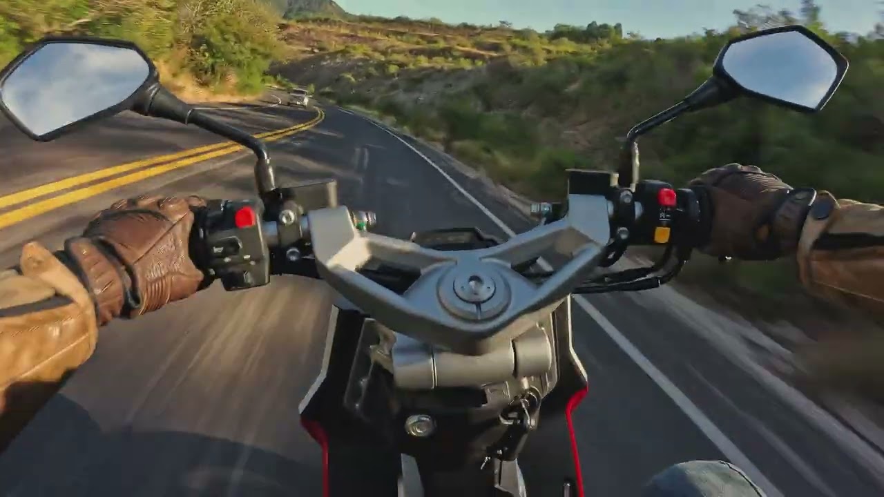 Italjet Dragster 200 on road.  POV y sonido Raw.