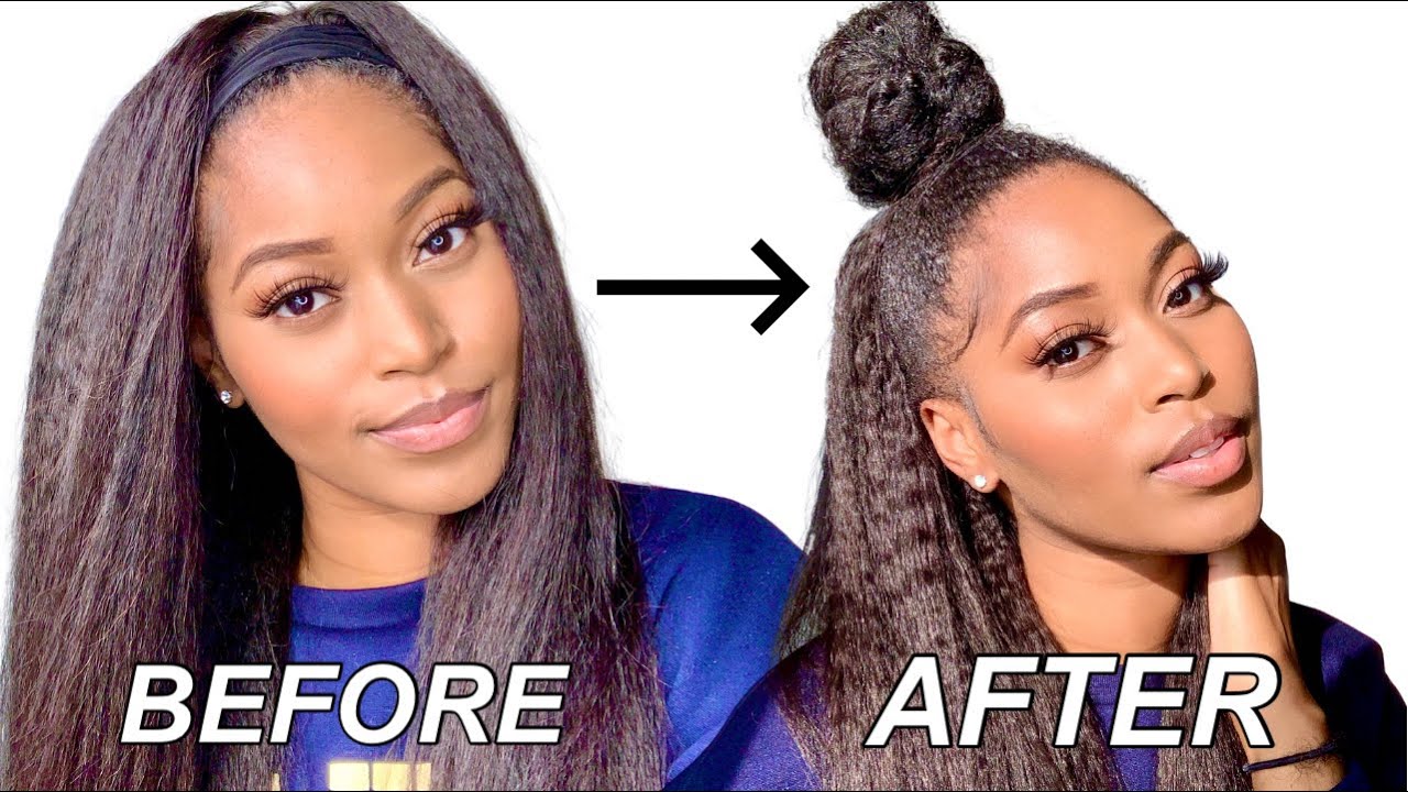 HEADBAND WIG HALF UP HALF DOWN | HIDING HEADBAND | LUVME HAIR KINKY STRAIGHT