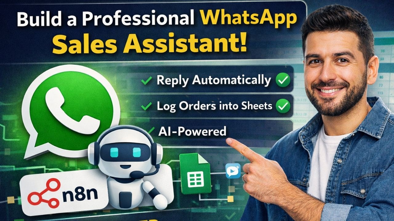 How to Build a WhatsApp AI Sales Assistant with n8n (Reply Automatically + Save Orders to Sheets)