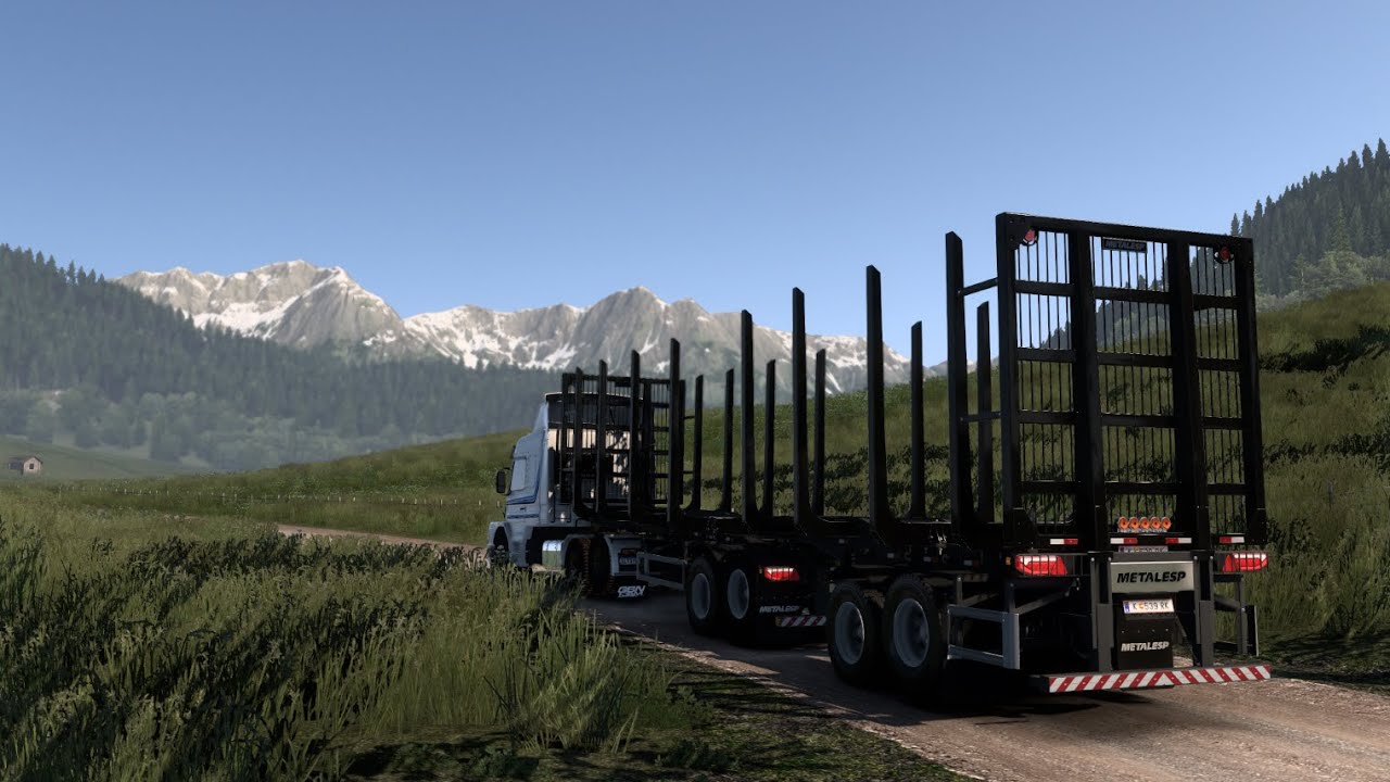 Scania 113 Uphill with Metalesp Wood Trailer | ETS 2