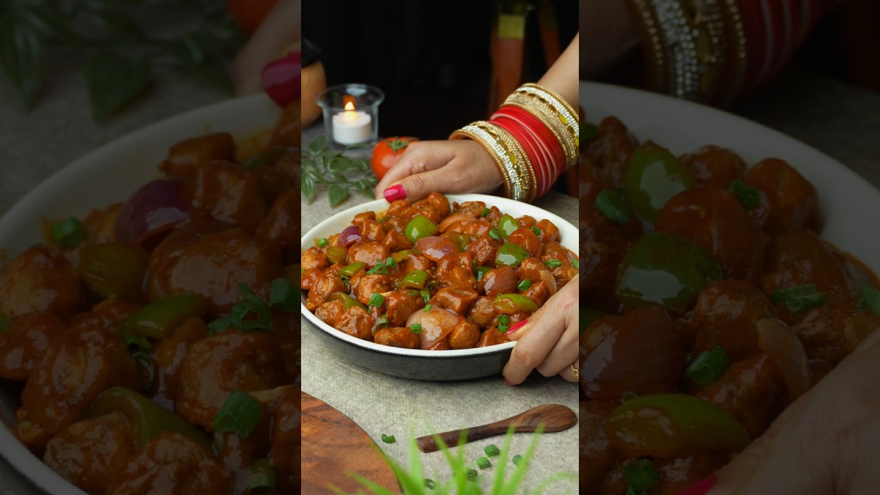 Soya Manchurian Recipe | Street Style Soya Chilli at Home 😋 #shorts