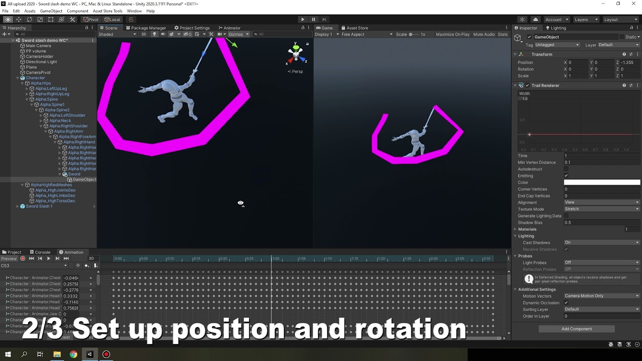 How to set up my sword slash effects with animation (Sorry for my english😓)
