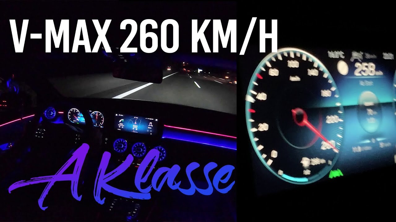 Mercedes A250 (W177) V-MAX & Sport Sound - 260KM/H Autobahn Beschleunigung