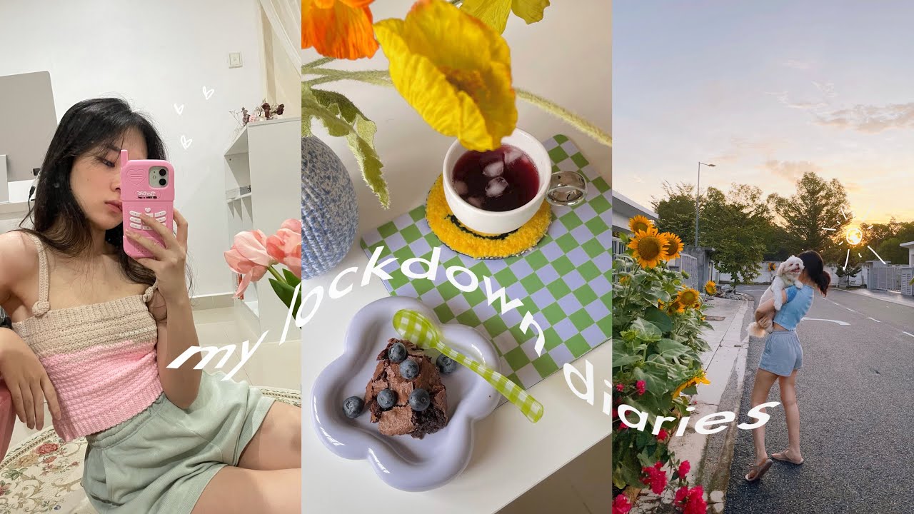 my lockdown diaries ✿ crocheting a top, grocery shopping, baking brownies, lots of eating
