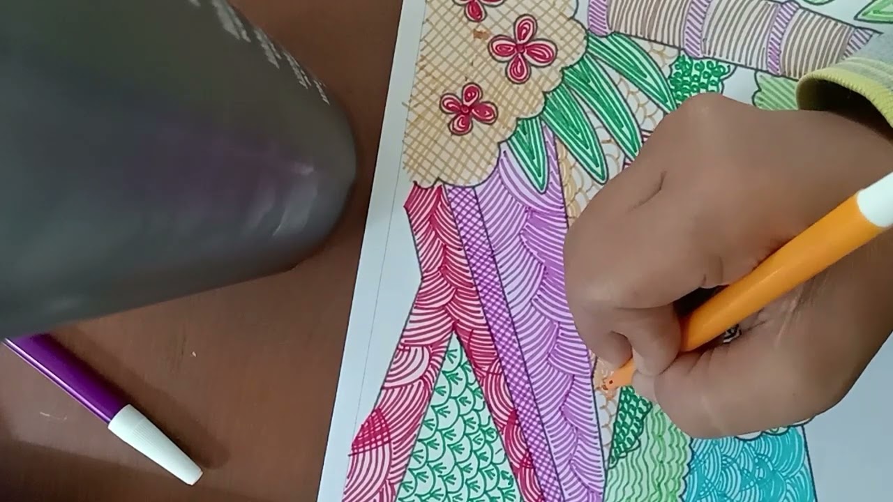Mengisi pola gambar dengan spidol ,oleh Bu guru Novi ...like n subcribe ya....