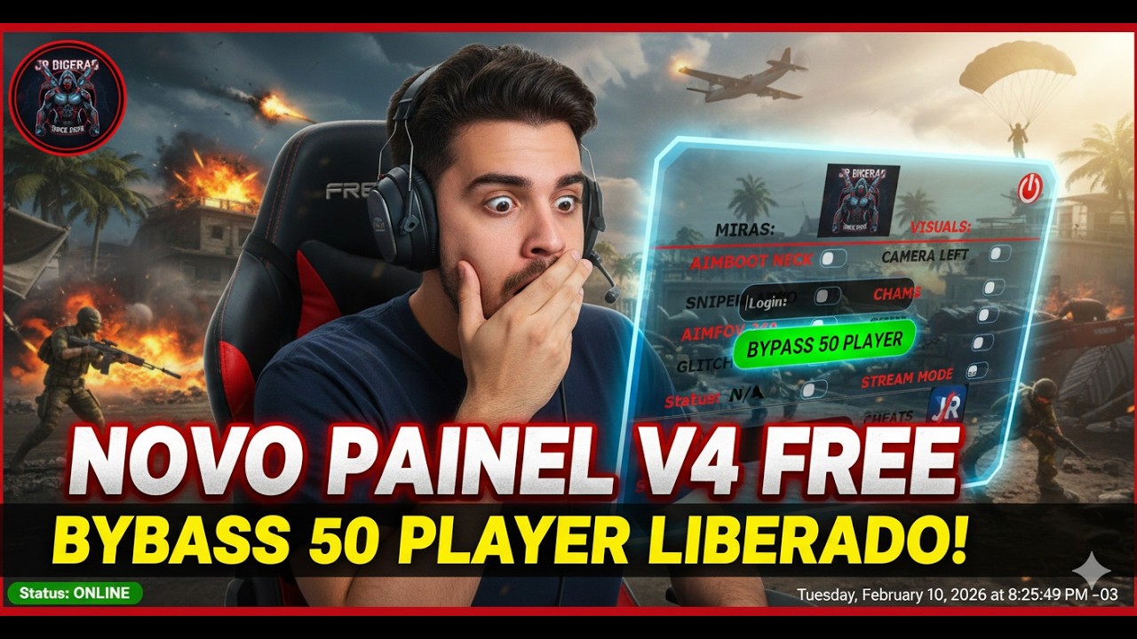 O MELHOR PAINEL GRÁTIS VOLTOU! 👑 V4 FREE COM BYPASS 50 PLAYERS ON!