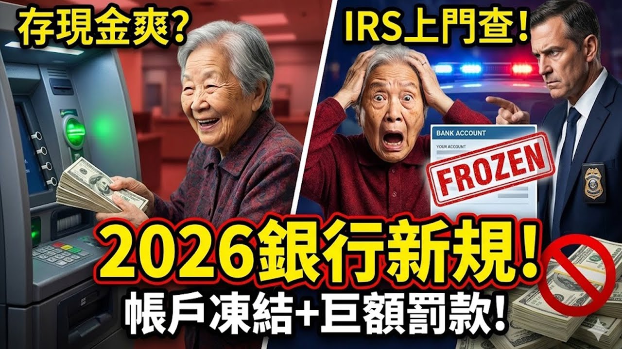 2026銀行新規「不再沈默」！存入現金超過這個數，IRS直接上門查稅！帳戶凍結+巨額罰款，這些日常操作竟是「洗錢」？