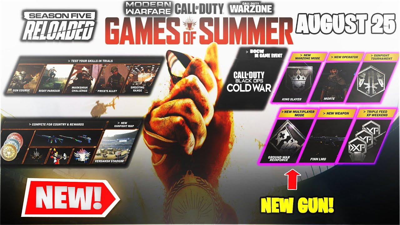 NEW MODERN WARFARE UPDATE 1.26! WARZONE LIVE EVENT TIME, GAMES OF SUMMER and FINN LMG -MW 1.26 PATCH
