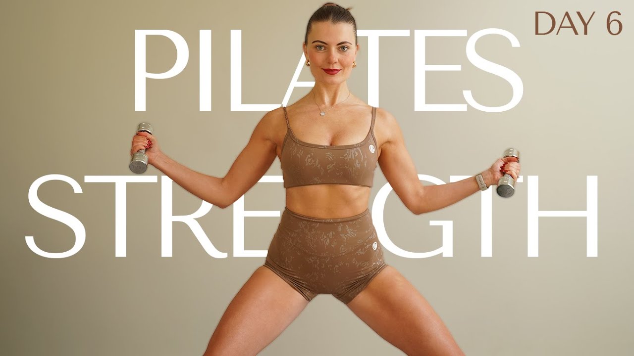30 MIN STANDING FULL BODY PILATES WORKOUT WITH DUMBBELLS | PILATES X STRENGTH DAY 6