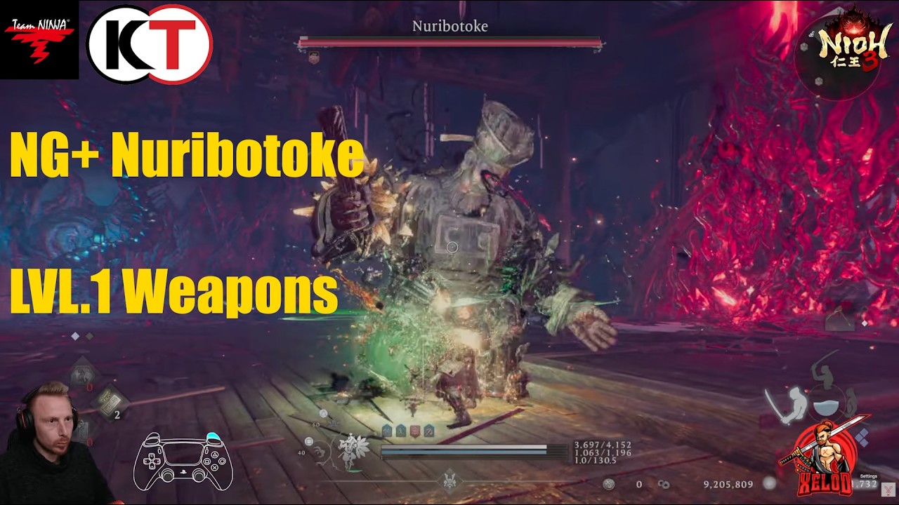 Nioh 3 – Nuribotoke vs Odachi & Switchglaive| NG+ Level 1 Weapons