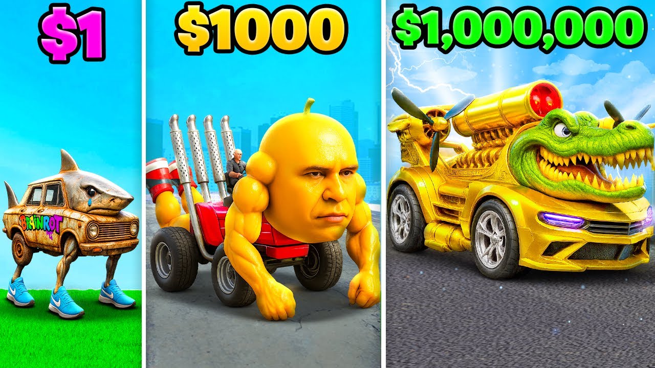 $1 to $1,000,000 BRAINROT CAR in GTA 5!