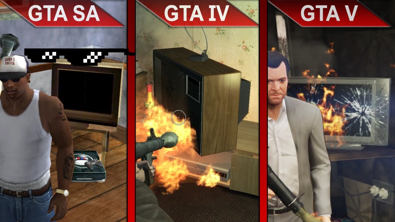 THE BIG GTA DESTRUCTION COMPARISON | GTA SA vs. GTA IV vs. GTA V | PC | ULTRA