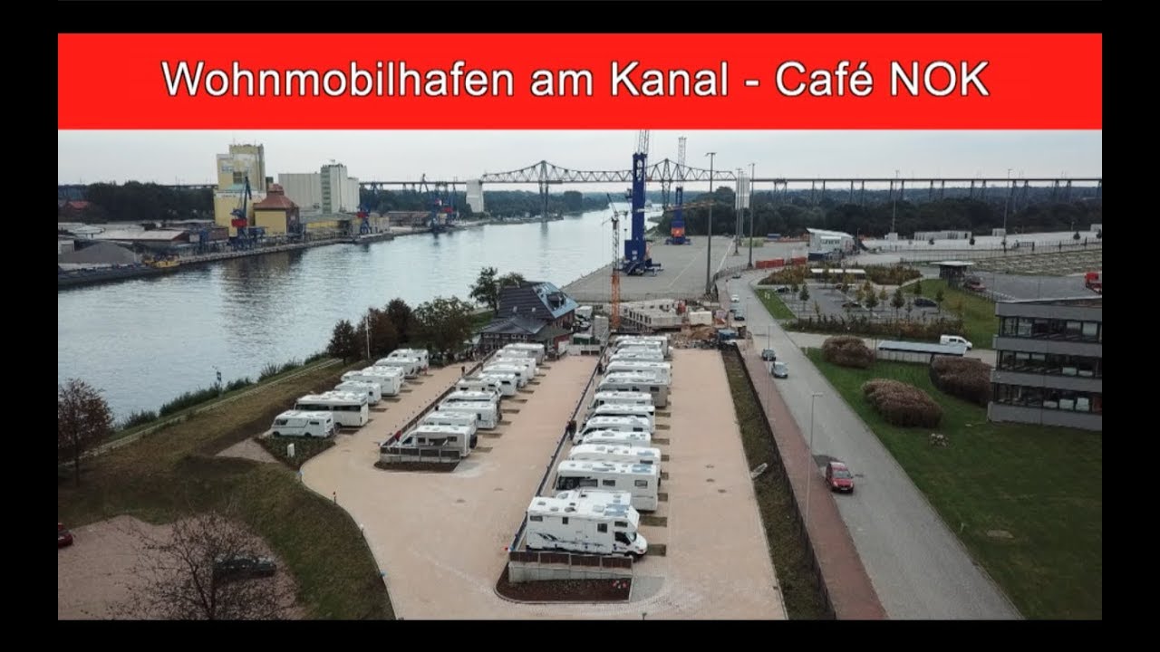 Wohnmobilhafen am Kanal-Café NOK Osterrönfeld bei Rendsburg / womoclick.de