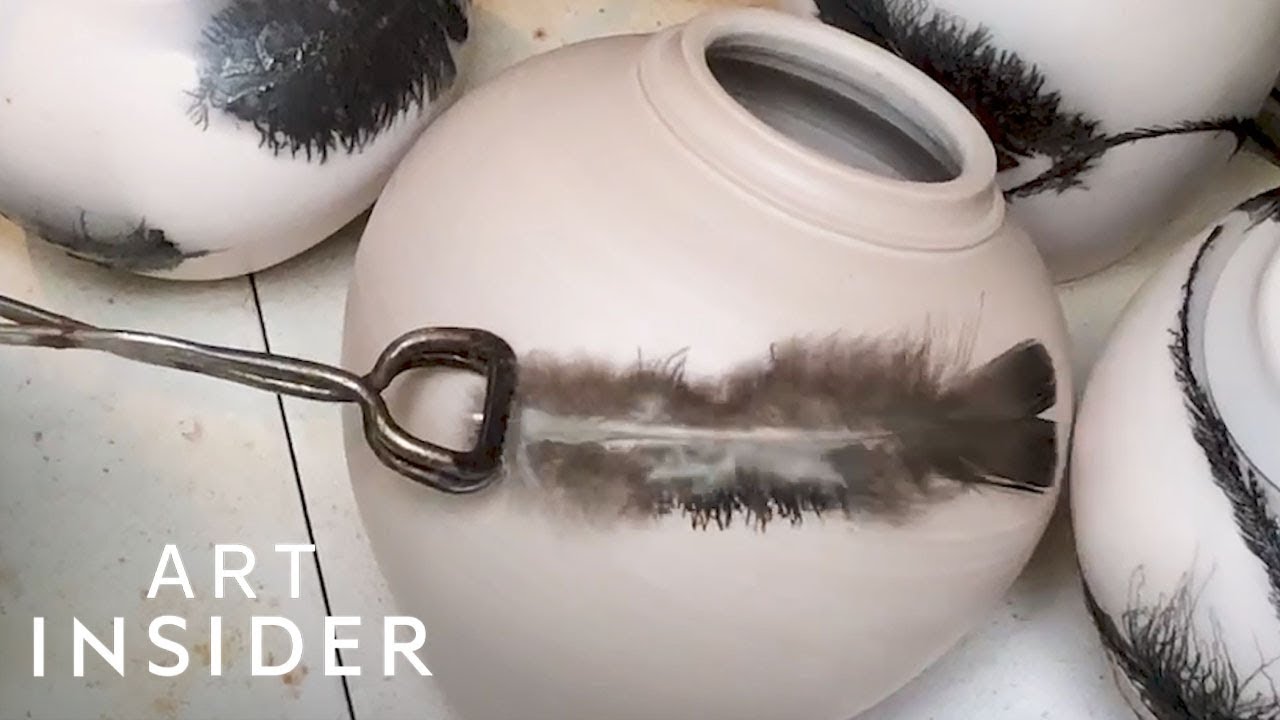 Potter Smokes Feathers and Hair Into Ceramics