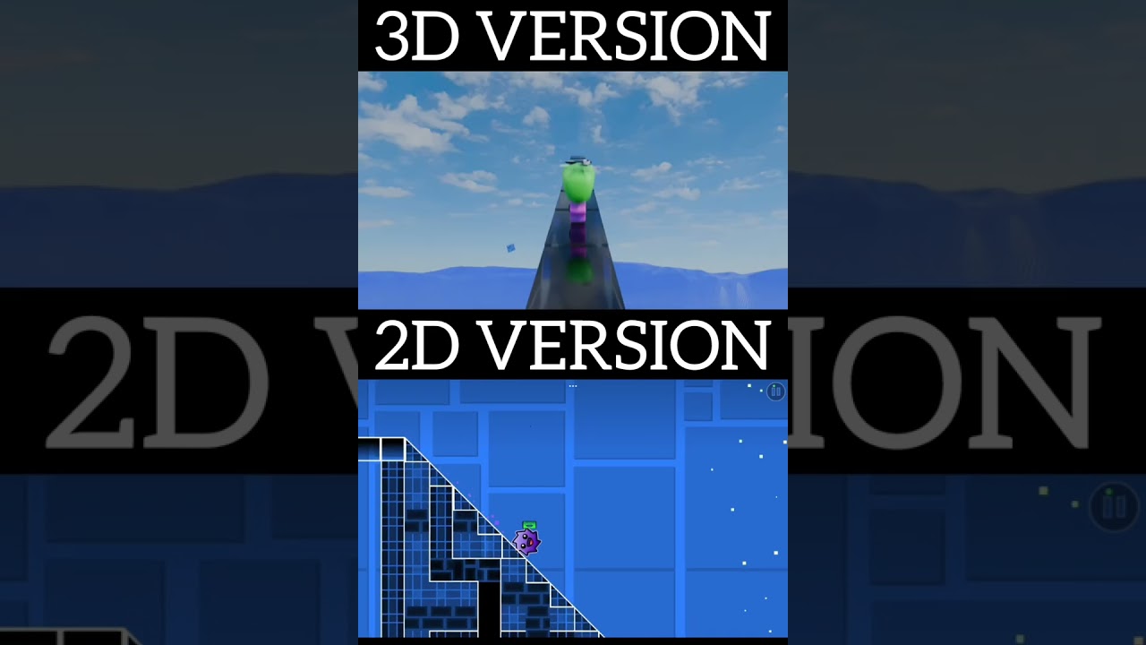 3D Version Vs 2D Version In Geometry Dash!