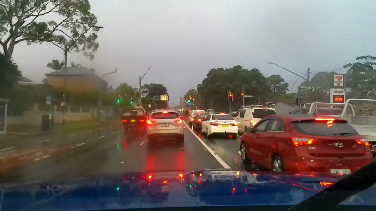 Sydney  WET POV Drive 1h12m Sydney Drive with Music Heavy Rain Morning Clear Evening Ryde→Double Bay