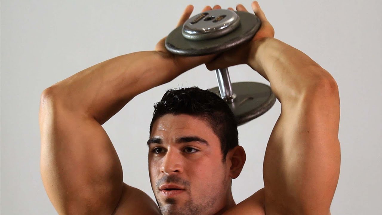 Swiss Ball Dumbbell Overhead Extension | Arm Workout